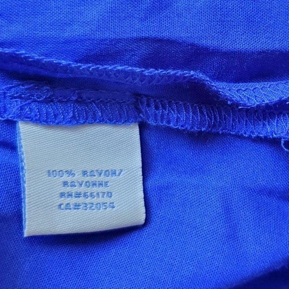 Anthropologie Odille Lissome Mini Dress 8 Blue Rayon Cap Slv V-Neck Ruffle Front - Picture 8 of 9